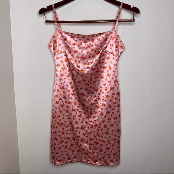 Urban Outfitters Pink Mini Dress with Red Butterfly Print - Picture 2 of 7